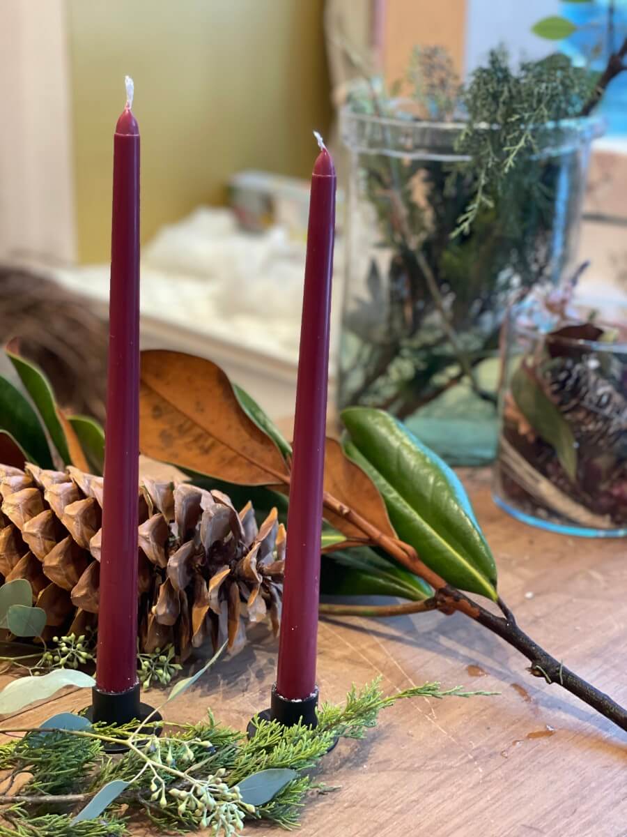Set de 2 Chandelles - Bourgogne - boutique décoration Montreal