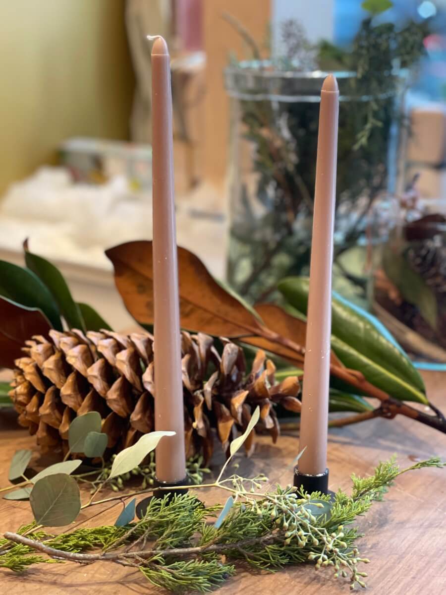 Set de 2 Chandelles - Rose - boutique décoration Montreal