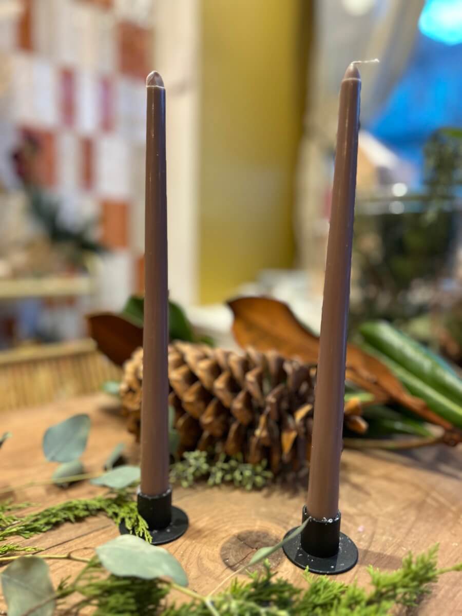 Set de 2 Chandelles - Variations Brun - boutique décoration Montreal