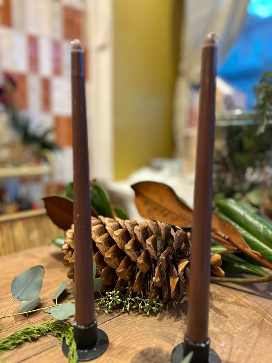 Set de 2 Chandelles - Variations Brun - boutique décoration Montreal