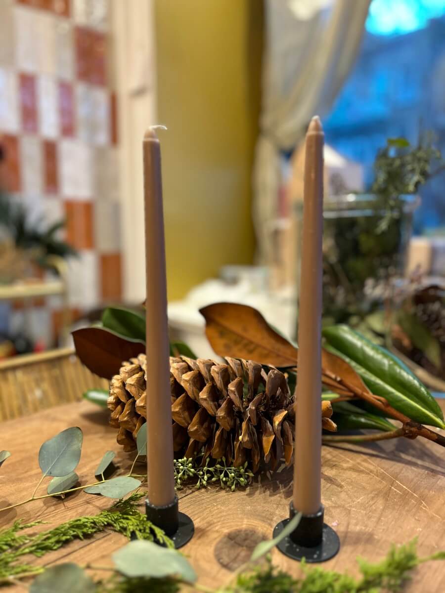 Set de 2 Chandelles - Variations Brun - boutique décoration Montreal