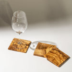 Sous tasses en bois d'olivier carré - set de 4 - Utensils - boutique décoration Montreal