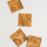 Sous tasses en bois d'olivier carré - set de 4 - Utensils - boutique décoration Montreal