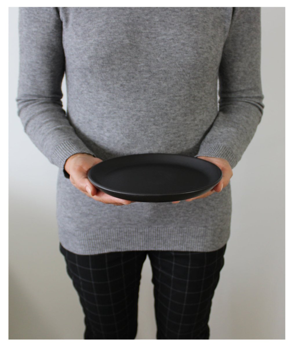Stoneware Flat Dessert Plate | Epa 7.9" - Set of 4 - Plate - boutique décoration Montreal