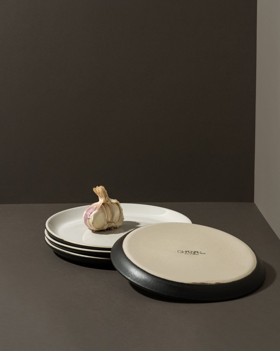 Stoneware Flat Dessert Plate | Epa 7.9" - Set of 4 - Plate - boutique décoration Montreal
