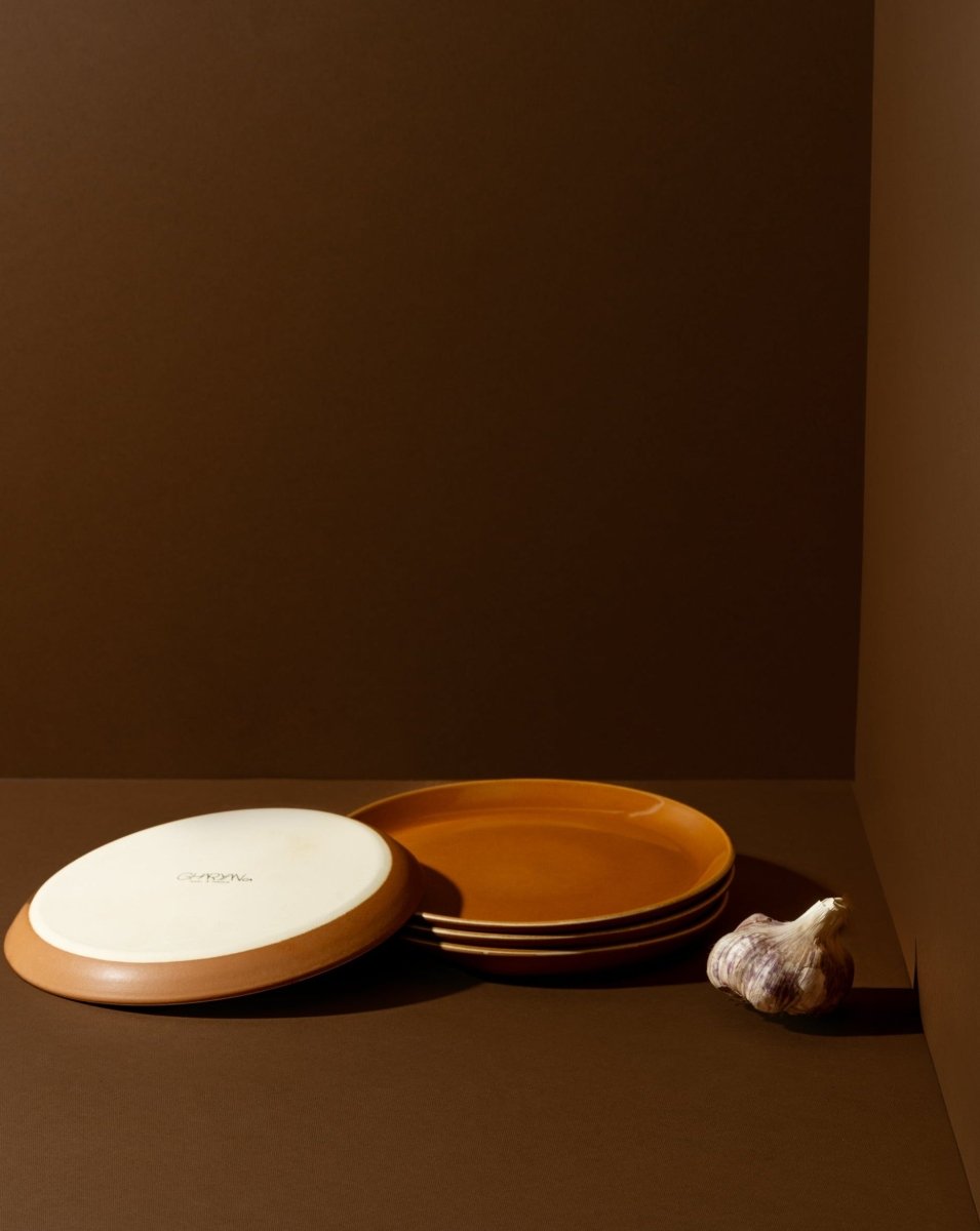 Stoneware Flat Dessert Plate | Epa 7.9" - Set of 4 - Plate - boutique décoration Montreal