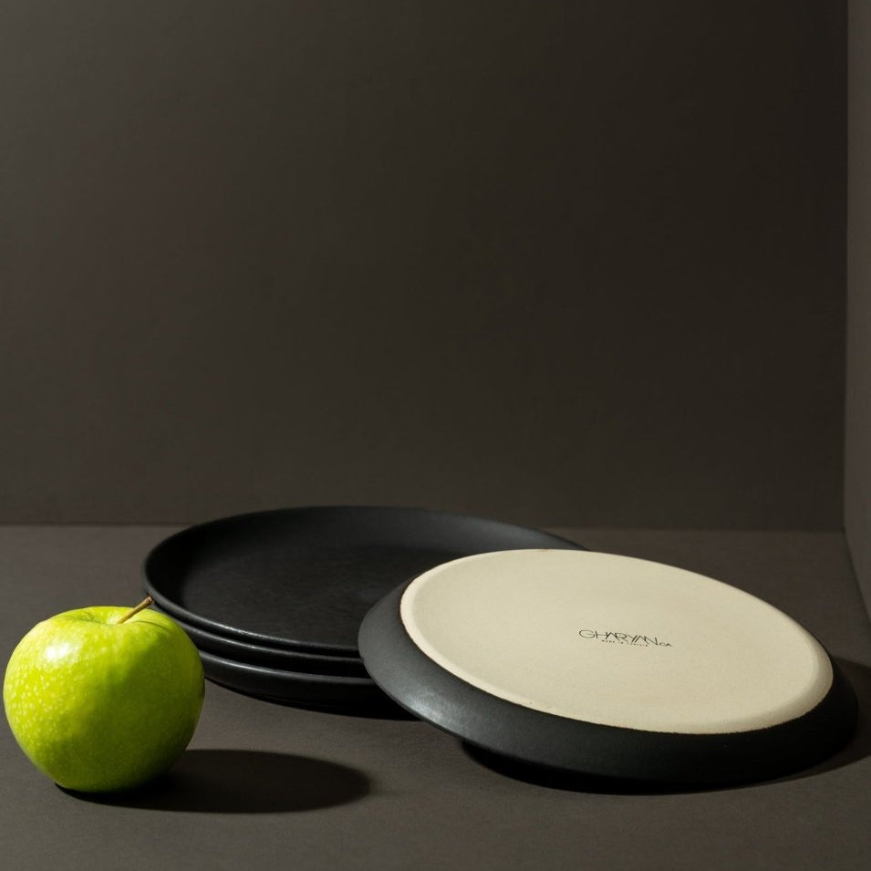 Stoneware Flat Dessert Plate | Epa 7.9" - Set of 4 - Plate - boutique décoration Montreal