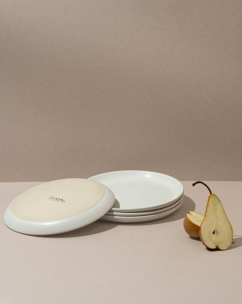 Stoneware Flat Dessert Plate | Epa 7.9" - Set of 4 - Plate - boutique décoration Montreal