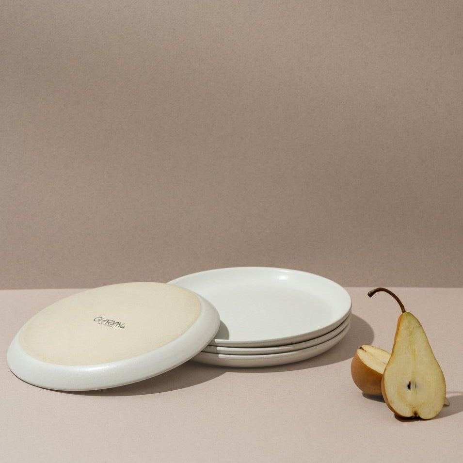 Stoneware Flat Dessert Plate | Epa 7.9" - Set of 4 - Plate - boutique décoration Montreal