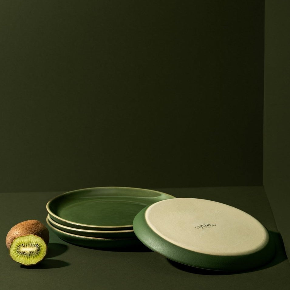 Stoneware Flat Dessert Plate | Epa 7.9" - Set of 4 - Plate - boutique décoration Montreal