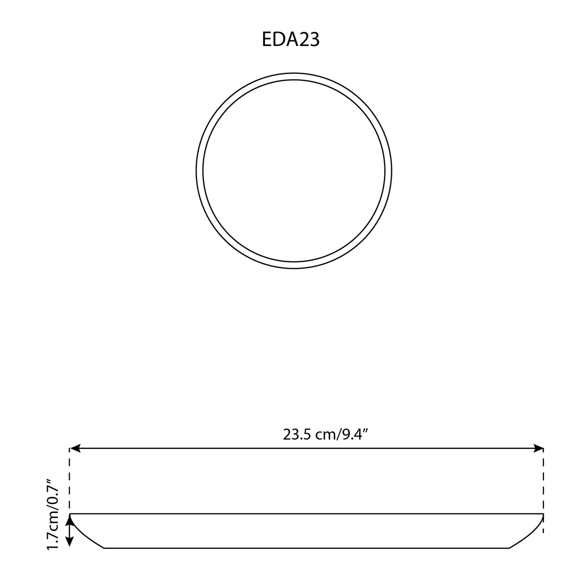 Stoneware Flat Salad/Dinner Plate | Edan 9.4" - Set of 4 - Plate - boutique décoration Montreal