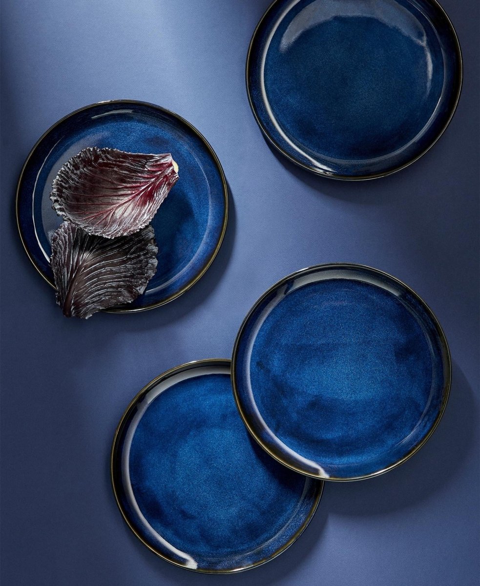 Stoneware Flat Salad/Dinner Plate | Edan 9.4" - Set of 4 - Plate - boutique décoration Montreal