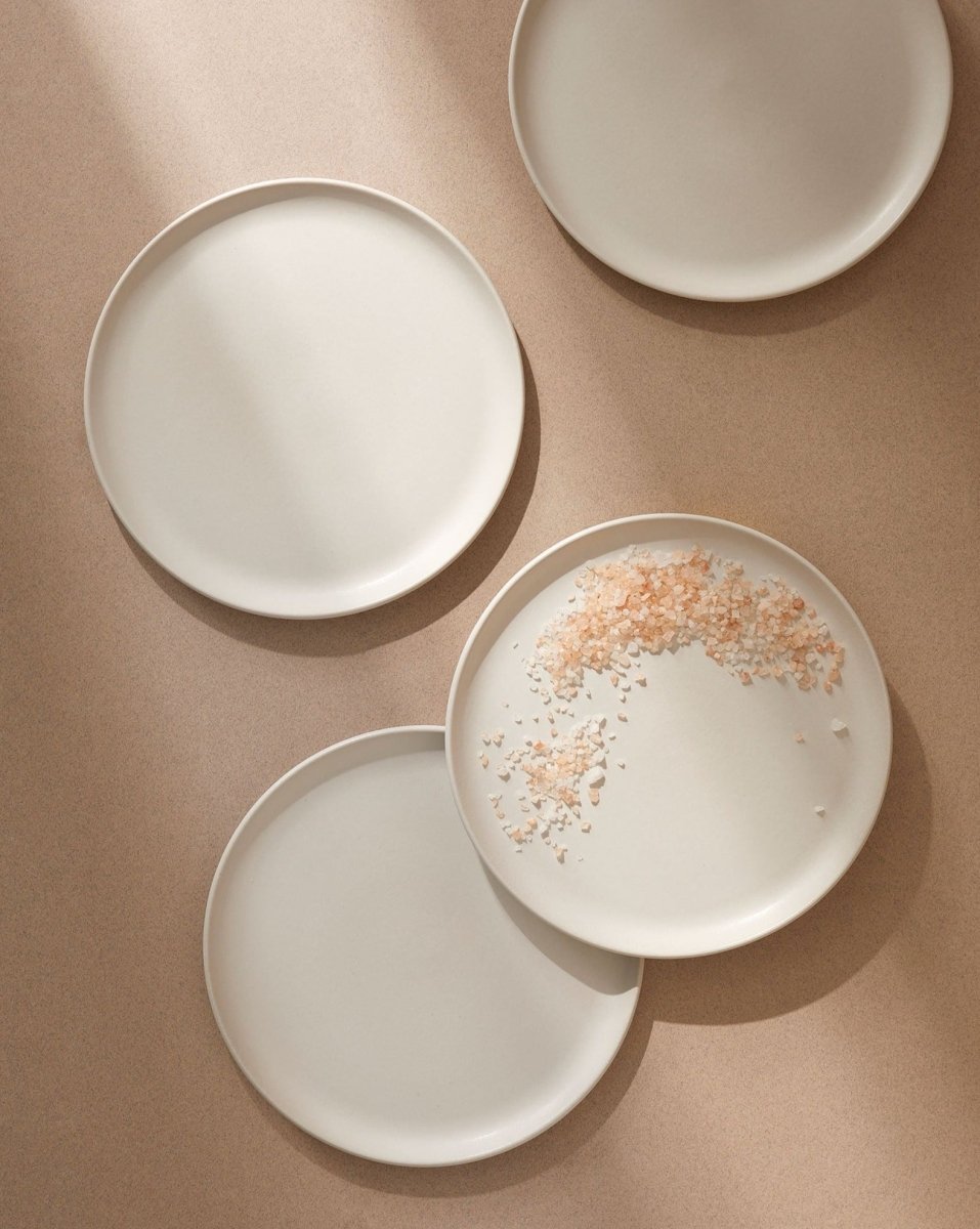Stoneware Flat Salad/Dinner Plate | Edan 9.4" - Set of 4 - Plate - boutique décoration Montreal