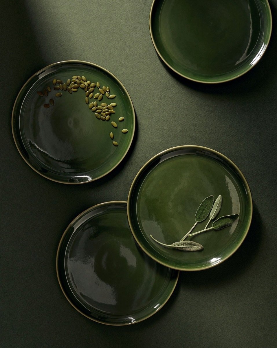 Stoneware Flat Salad/Dinner Plate | Edan 9.4" - Set of 4 - Plate - boutique décoration Montreal