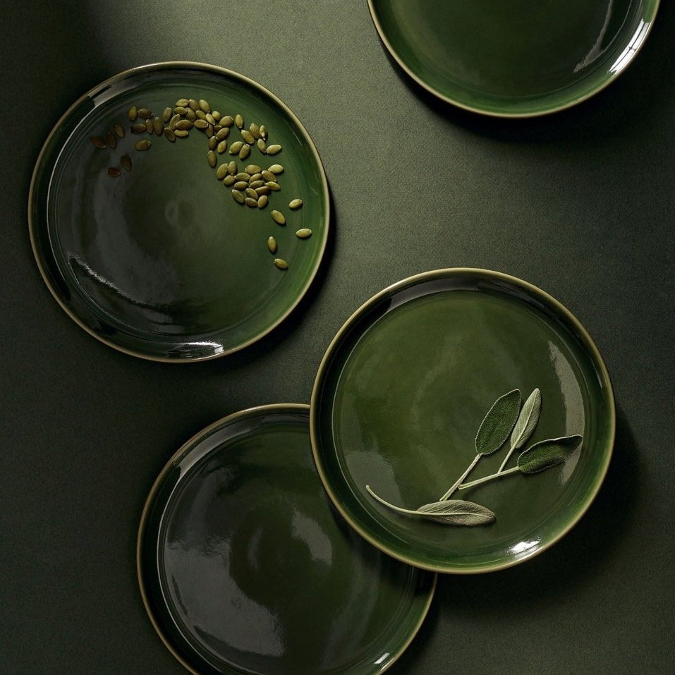 Stoneware Flat Salad/Dinner Plate | Edan 9.4" - Set of 4 - Plate - boutique décoration Montreal