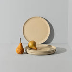 Stoneware Flat Salad/Dinner Plate | Edan 9.4" - Set of 4 - Plate - boutique décoration Montreal