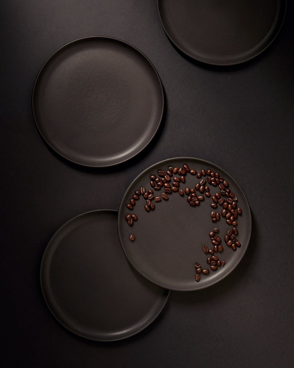 Stoneware Flat Salad/Dinner Plate | Edan 9.4" - Set of 4 - Plate - boutique décoration Montreal