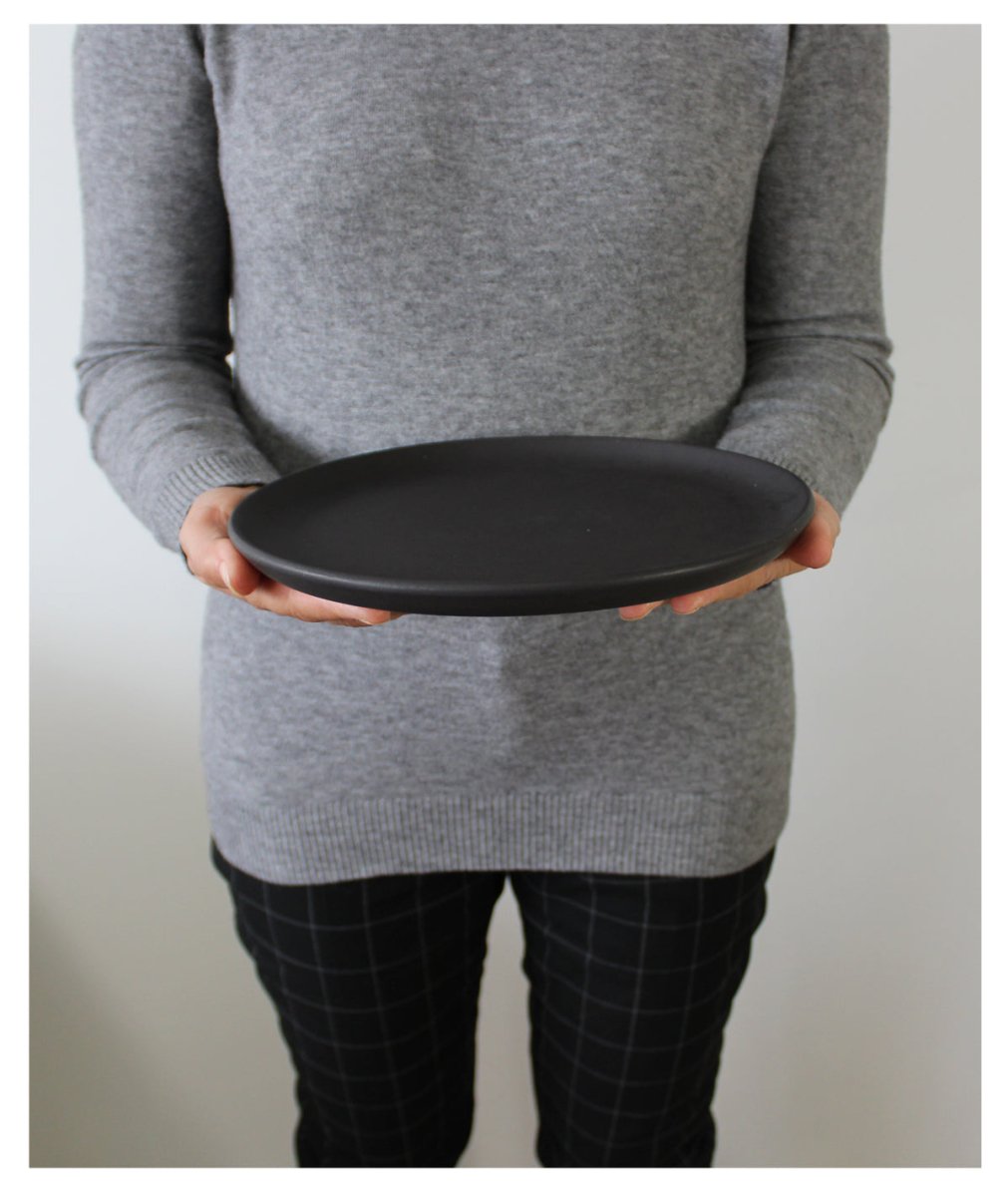 Stoneware Flat Salad/Dinner Plate | Edan 9.4" - Set of 4 - Plate - boutique décoration Montreal
