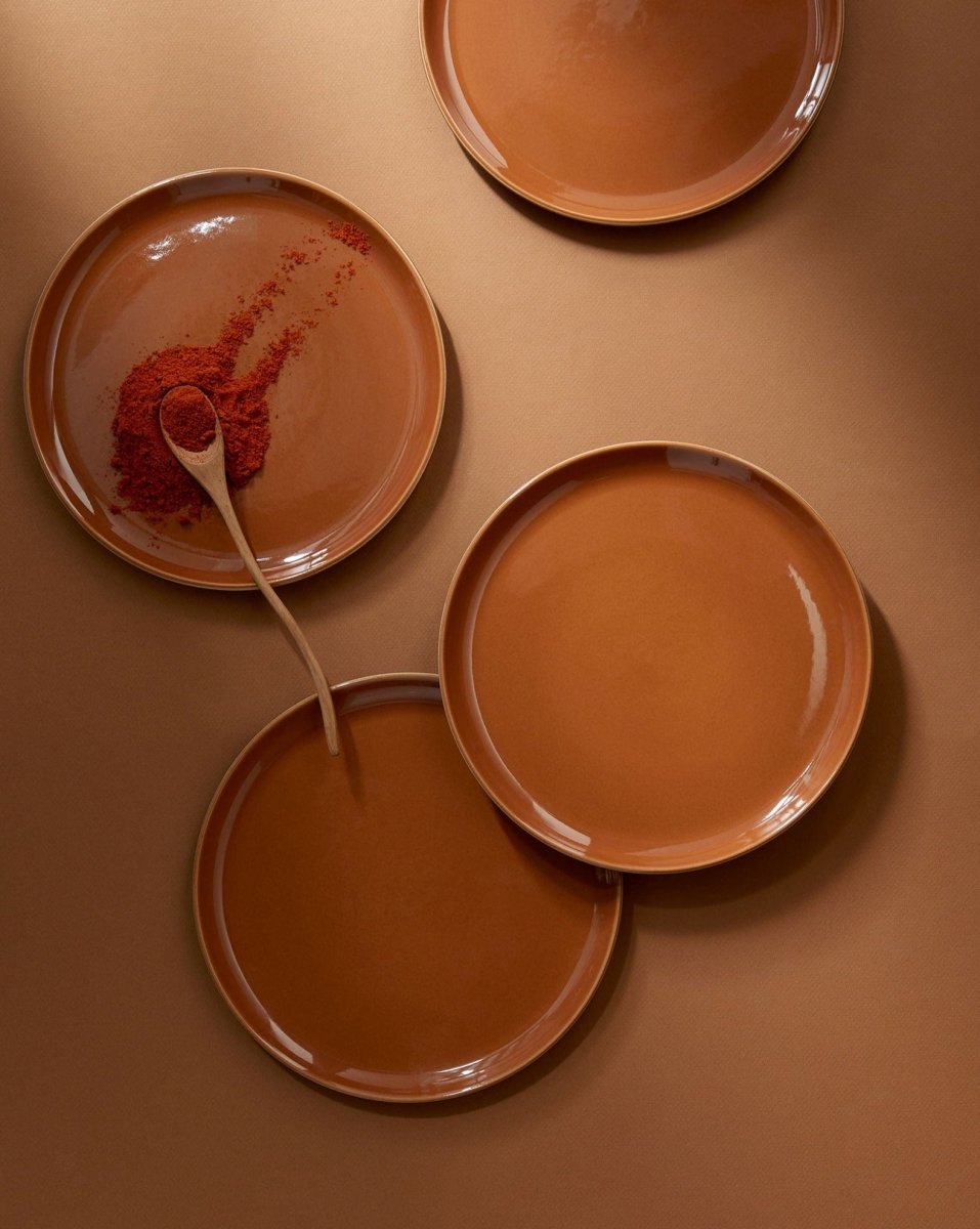 Stoneware Flat Salad/Dinner Plate | Edan 9.4" - Set of 4 - Plate - boutique décoration Montreal