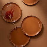 Stoneware Flat Salad/Dinner Plate | Edan 9.4" - Set of 4 - Plate - boutique décoration Montreal
