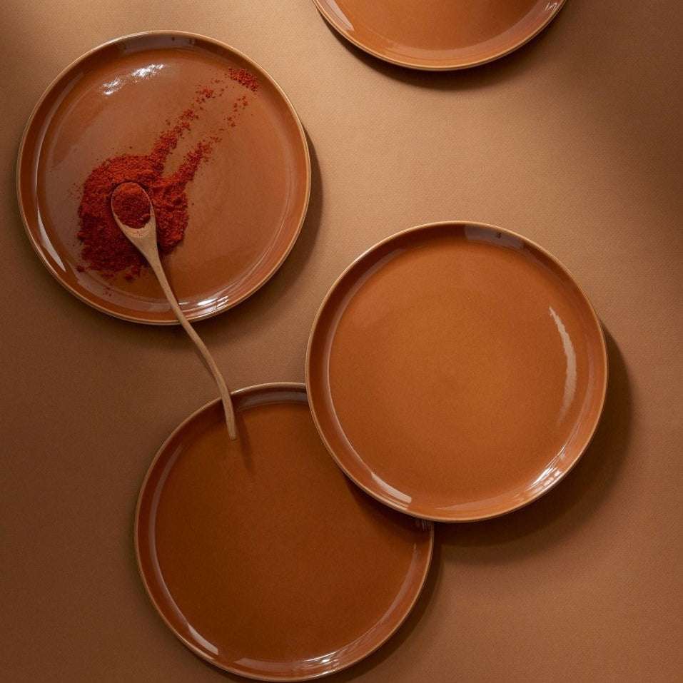 Stoneware Flat Salad/Dinner Plate | Edan 9.4" - Set of 4 - Plate - boutique décoration Montreal
