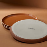 Stoneware Flat Salad/Dinner Plate | Edan 9.4" - Set of 4 - Plate - boutique décoration Montreal