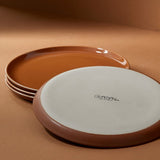 Stoneware Flat Salad/Dinner Plate | Edan 9.4" - Set of 4 - Plate - boutique décoration Montreal