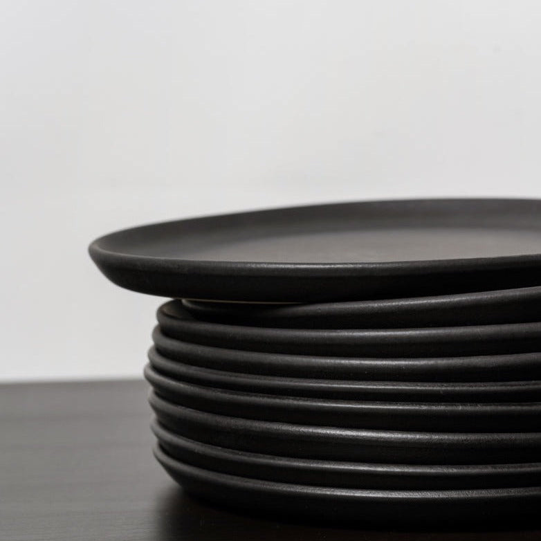 Stoneware Flat Salad/Dinner Plate | Edan 9.4" - Set of 4 - Plate - boutique décoration Montreal
