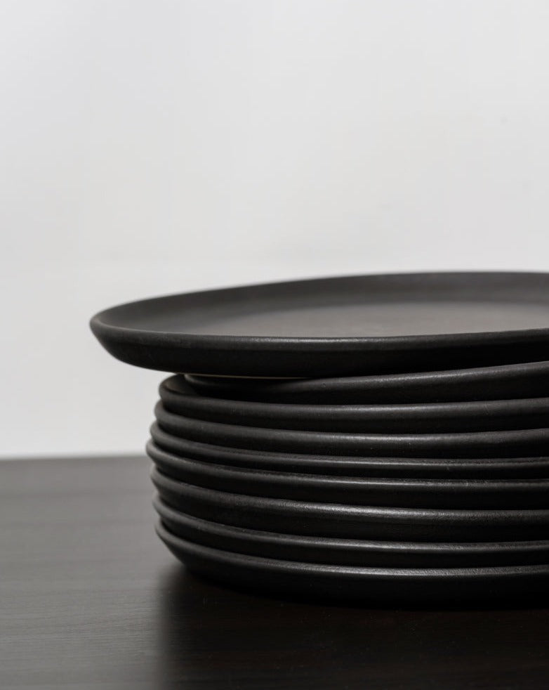 Stoneware Flat Salad/Dinner Plate | Edan 9.4" - Set of 4 - Plate - boutique décoration Montreal