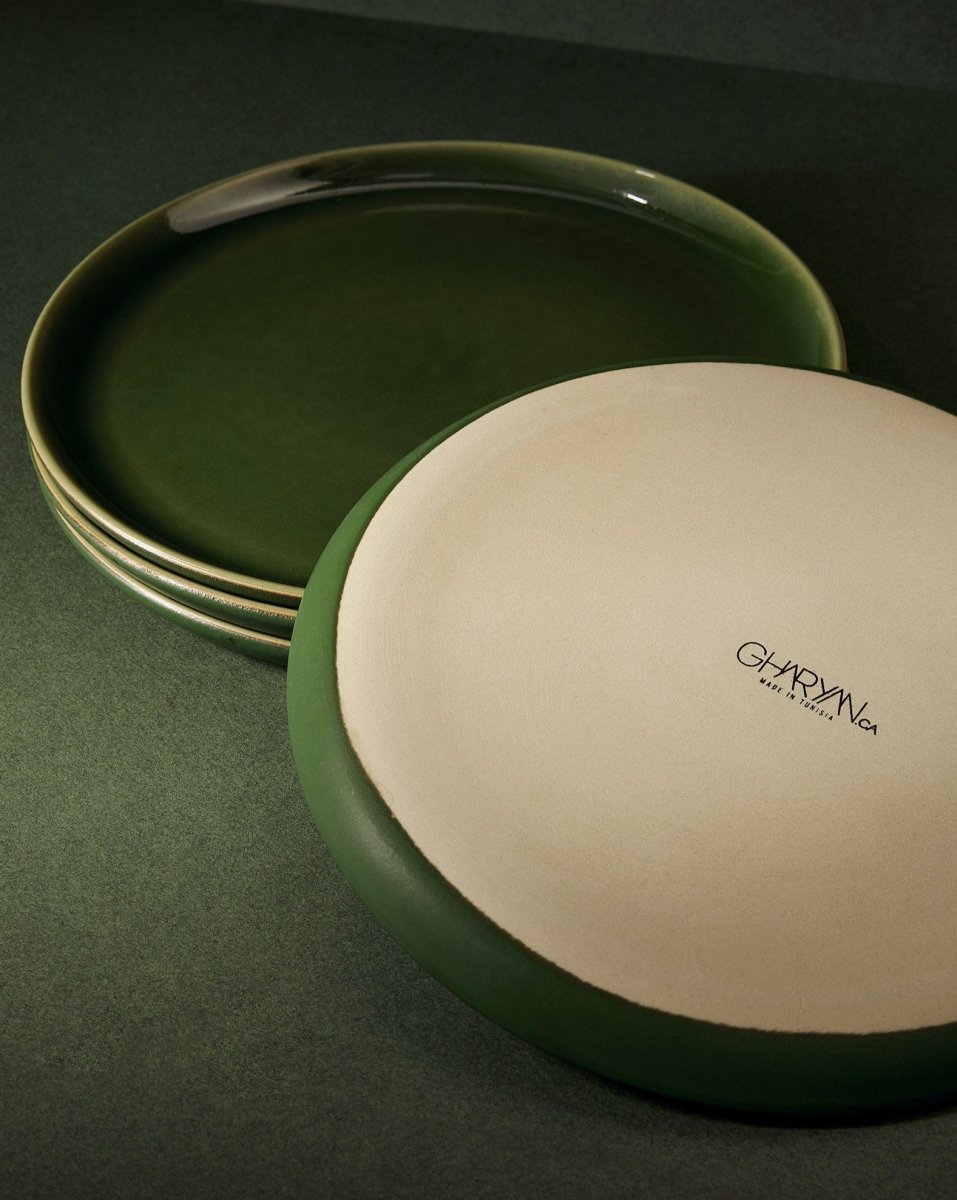 Stoneware Flat Salad/Dinner Plate | Edan 9.4" - Set of 4 - Plate - boutique décoration Montreal