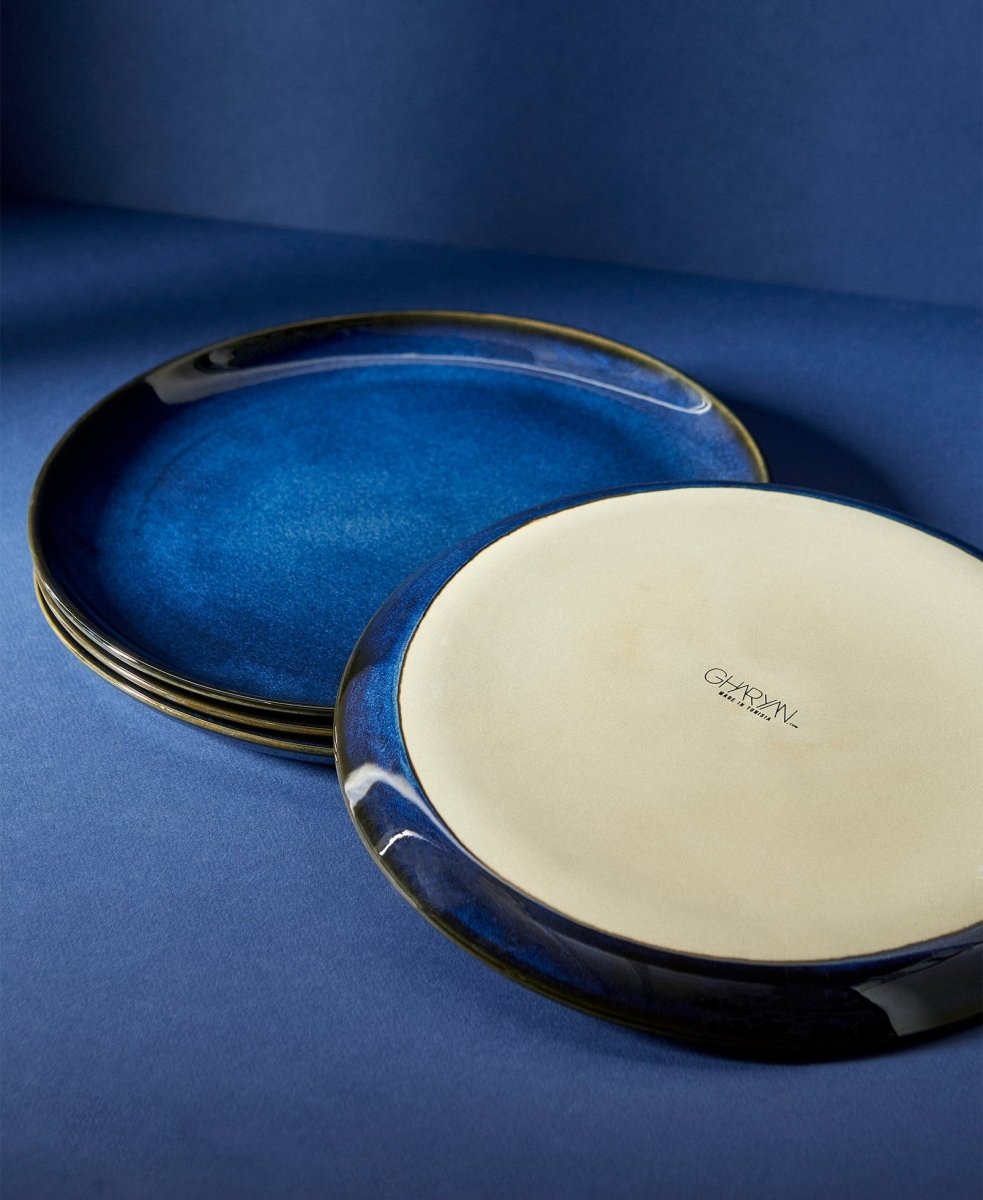 Stoneware Flat Salad/Dinner Plate | Edan 9.4" - Set of 4 - Plate - boutique décoration Montreal