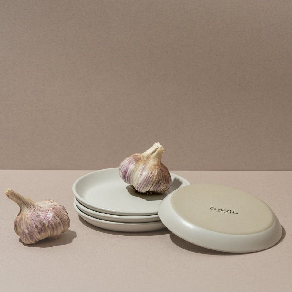 Stoneware Flat Side Plate | Edan 5.9" - Set of 4 - Plate - boutique décoration Montreal