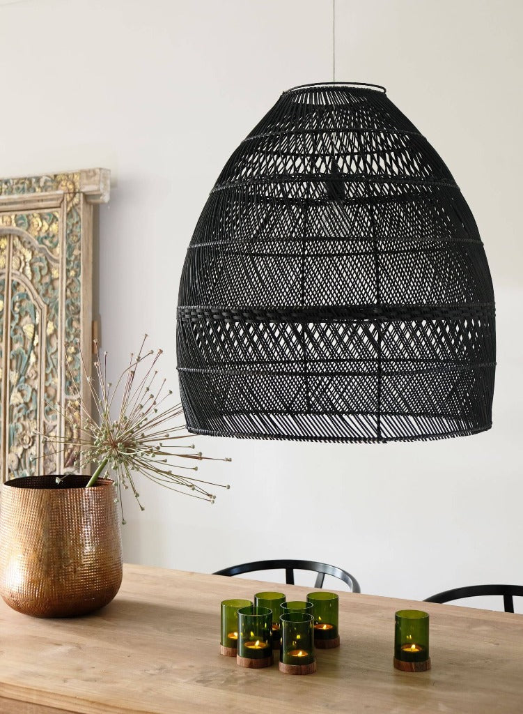 luminaire lune suspension fait main noir, décoration intérieur