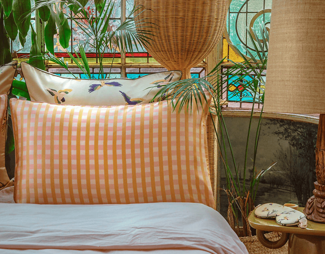 Taie d'oreiller Apache Vichy Rose - taie d'oreiller - boutique décoration Montreal