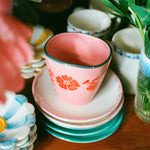 Tasse à expresso ovale - peint à la main - 70 ml - boutique décoration Montreal