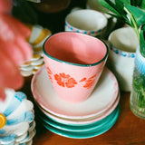 Tasse à expresso ovale - peint à la main - 70 ml - boutique décoration Montreal