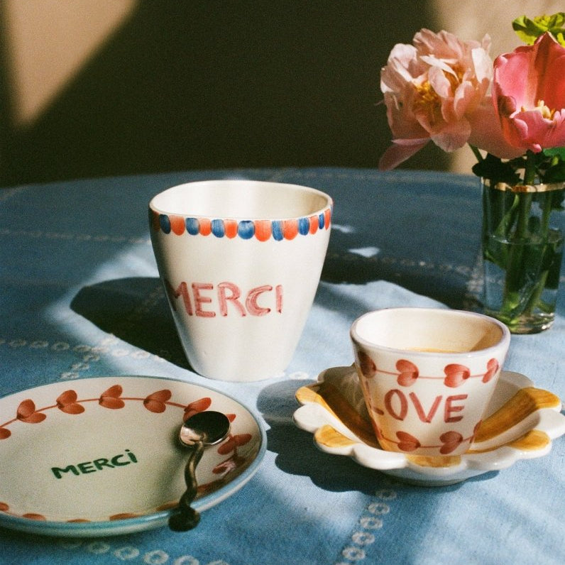 Tasse Ovale en Céramique Merci - 300 ml - boutique décoration Montreal