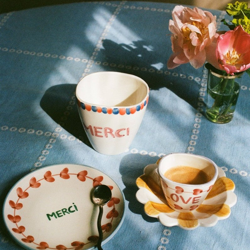 Tasse Ovale en Céramique Merci - 300 ml - boutique décoration Montreal