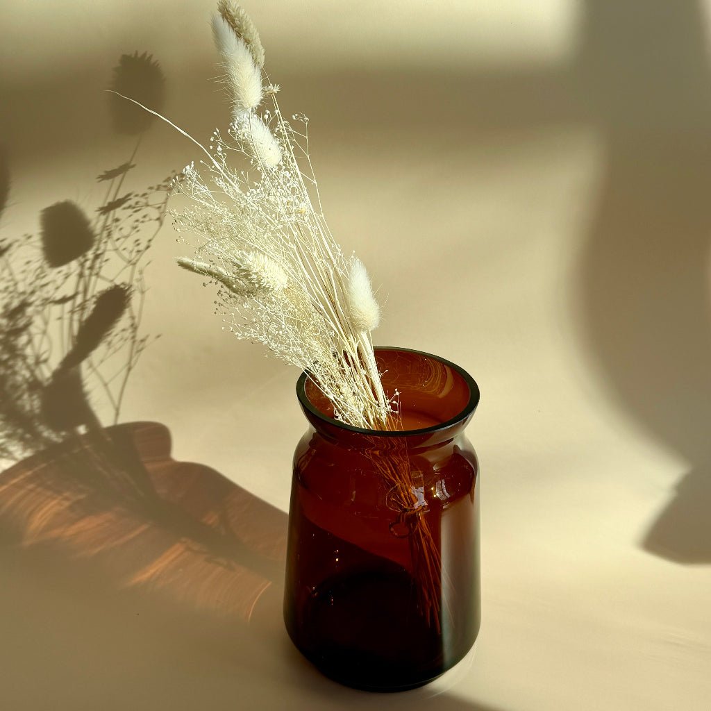 Vase en verre ambrée - boutique décoration Montreal