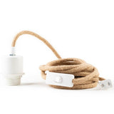 Cable électrique pour suspension- Blanc et Jute