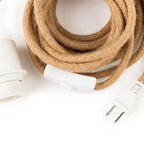 Cable électrique pour suspension- Blanc et Jute