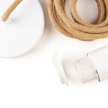 Load image into Gallery viewer, Electric cable for light fixtures - White &amp; Jute
