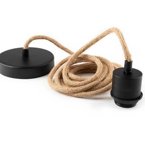 Cable électrique pour suspension - Noir et Jute - General - boutique décoration Montreal