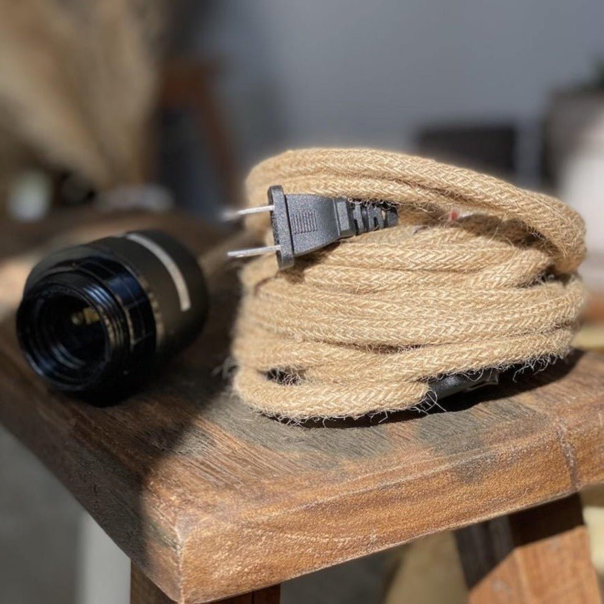 Cable électrique pour suspension - Noir et Jute - General - boutique décoration Montreal