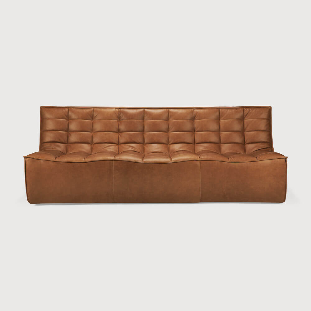 sofa en cuir véritable 3 places, haute qualité, salon en cuir