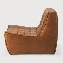 Charger l&#39;image dans la galerie, canapé en cuir brun véritable, sofa cuir une place, haute qualité
