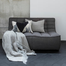 Load image into Gallery viewer, divan double canapé en tissu gris foncé ethnicraft
