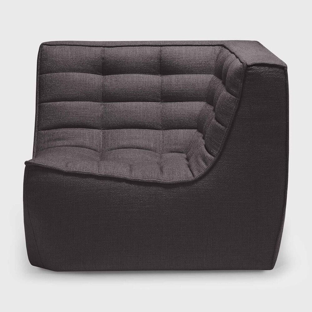 fauteuil angle tissu gris foncé, designer belge ethnicraft