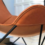 chaise lounge papillon airbone AA, cuir brun