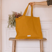 Load image into Gallery viewer, cabas grand sac jaune safran resistant
